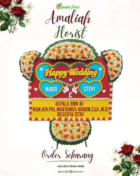 Papan Bunga Pernikahan Pujer
